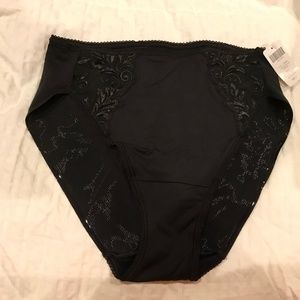 SOMA SENSUOUS LACE HIGH LEG -BLACK - SZ -S